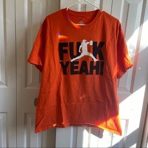 MLB Tim Lincecum ‘F*ck Yeah’ Neon Orange Funny Hanes T-Shirt